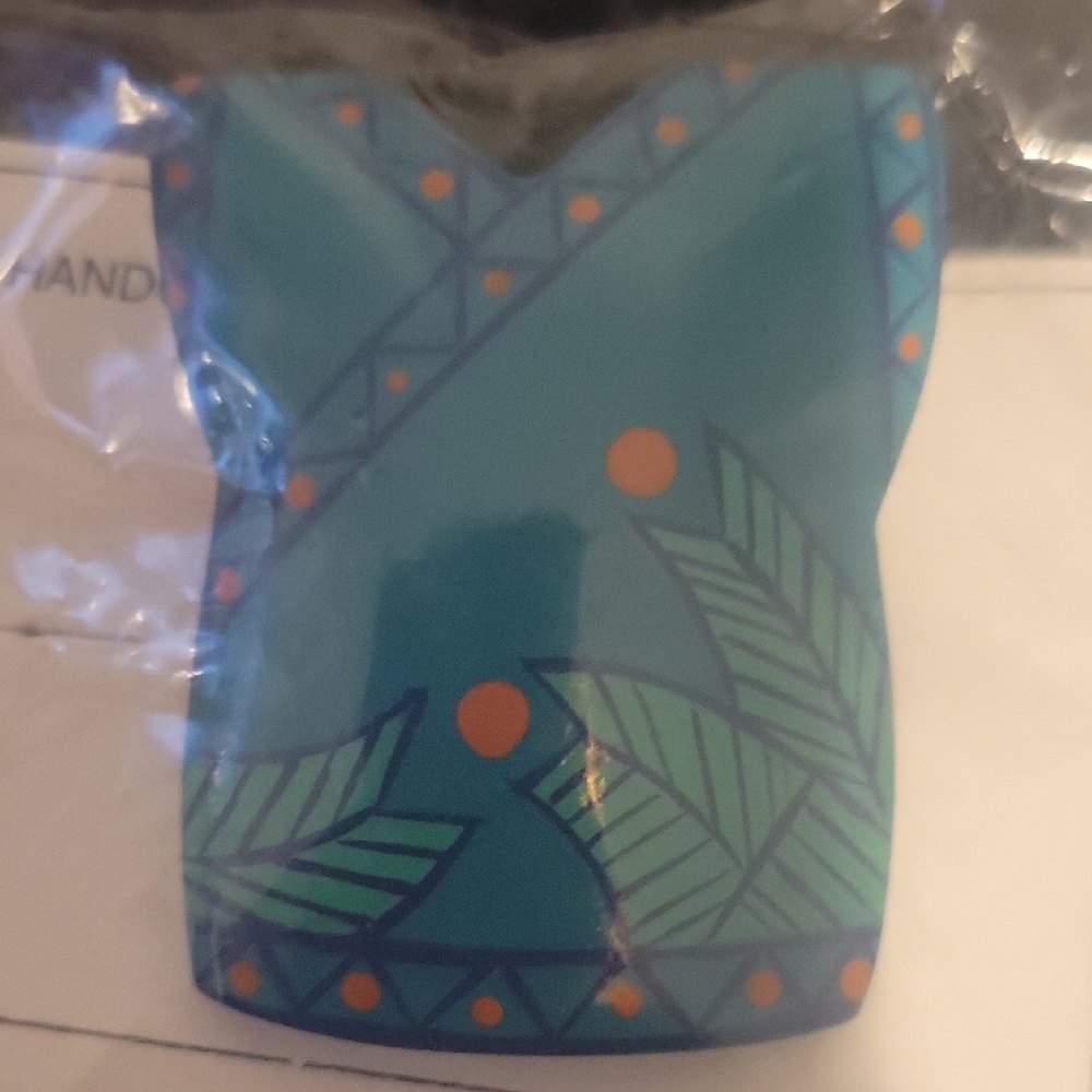 Tropical Blue and Green Patterned Vest Pin